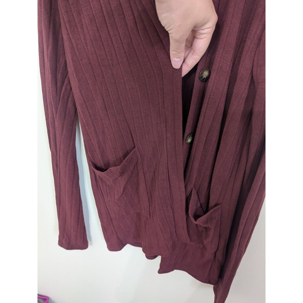 Amalli Talli Burgundy Button Detail Cardigan size Medium Tall - Picture 3 of 5